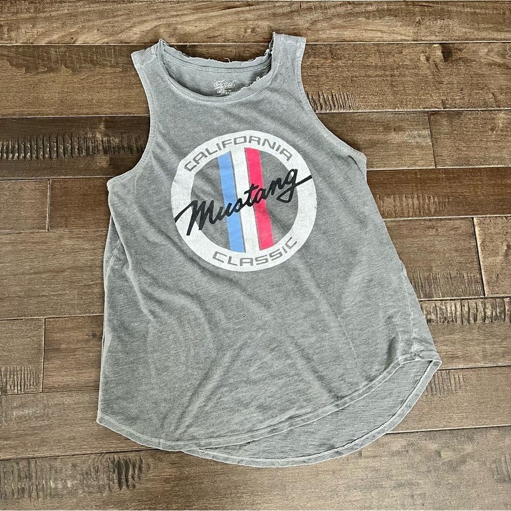 Lucky Brand x Ford Mustang Tank Top Muscle Tee Sleeveless Gray California Car